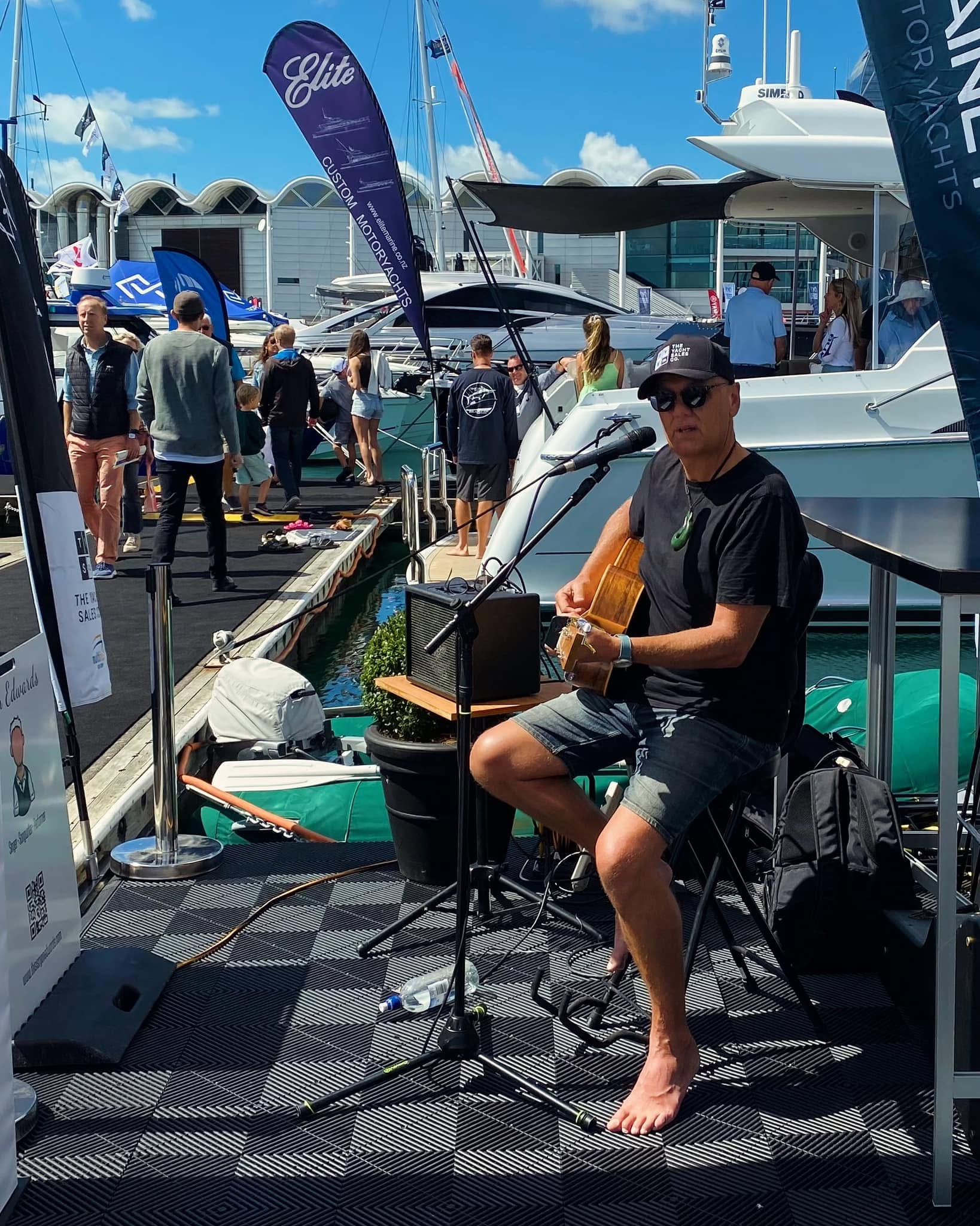 Ryan Edwards performing live by the water